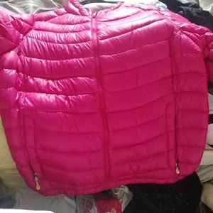 Plus size Lands end bubble jacket pink 2x